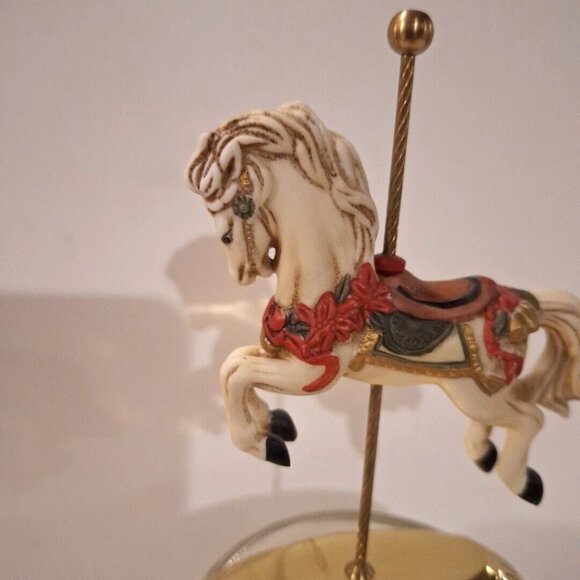 Carousel Horse House Of Lloyd 1990 Yule 5.5" Miniature Porcelain Christmas - Picture 2 of 8